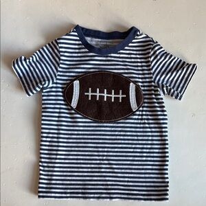 First Impressions Striped Navy & White Kids Shirt with Football Design Boys 3T